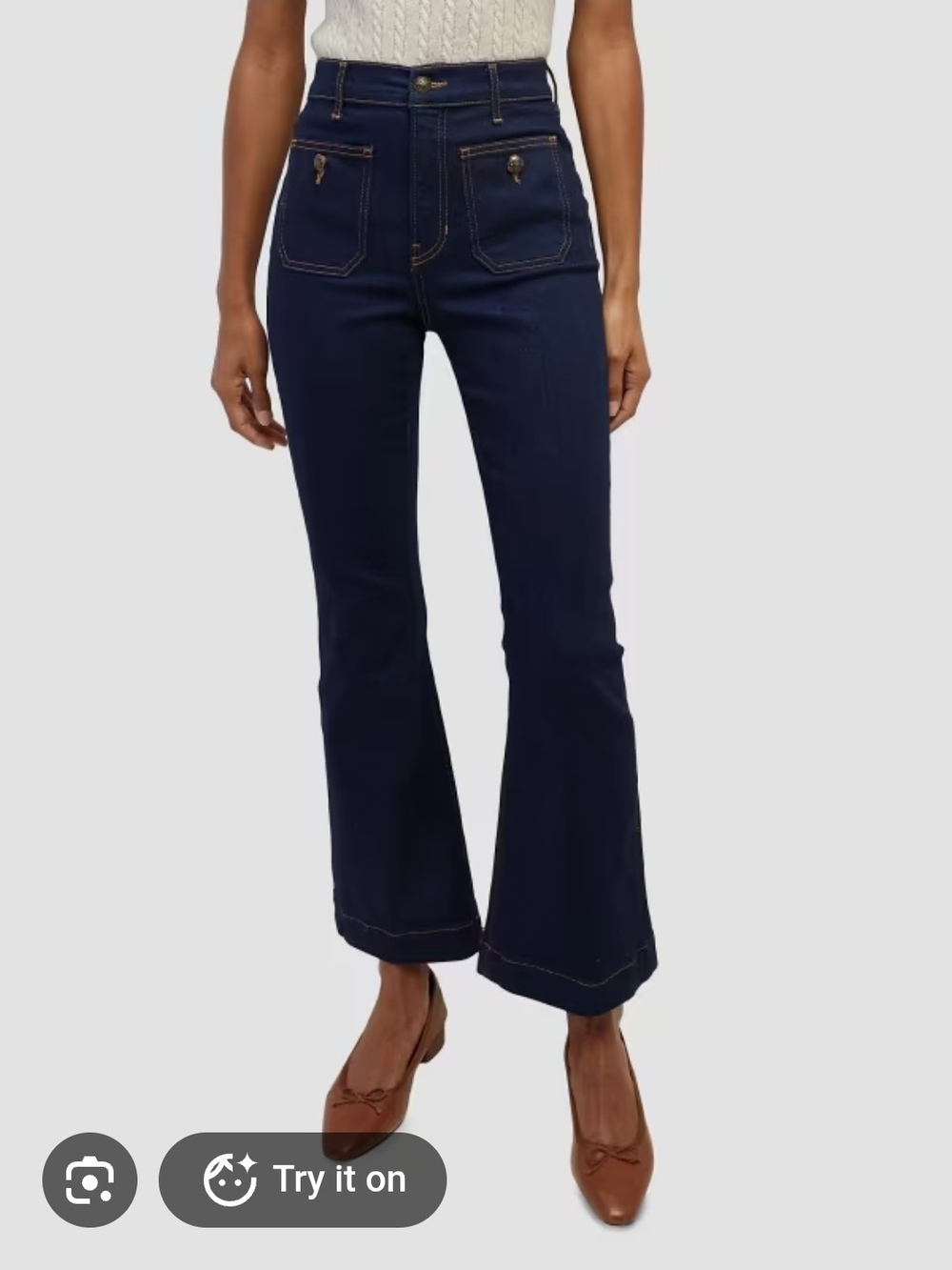 Veronica Beard High-Rise Flare Jeans in Dark Indigo